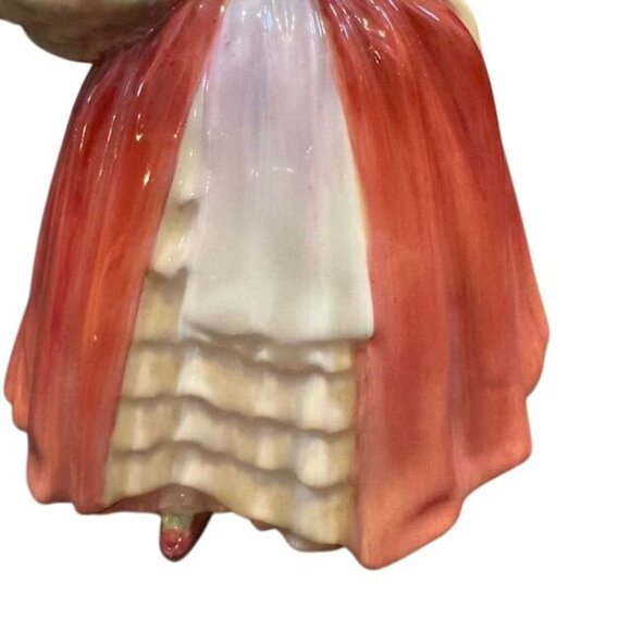 Royal Doulton Janet Figurine HN1637 Red Dress Lady Holding Basket Of Flowers - Picture 3 of 7